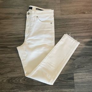 Banana Republic High Rise Skinny White Jeans